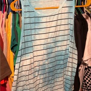 Time And Tru Striped Blue Sleeveless Top